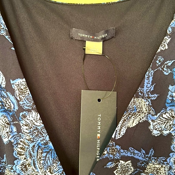 Tommy Hilfiger Navy Floral Blue Maxi Dress Classic Empire Silhouette NEW Size 6 - Picture 6 of 11